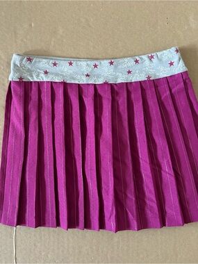 Disney Hannah Montana Pink Pleated Skirt Skort Girls Large 10-12 Star Waistband